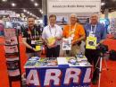 Promoting Amateur Radio at IMS 2015 (L-R): Luca Erbisti, IZ2JQP; Hermann Schumacher, DF2DR; Bill Poole, AA4Q, and Patrick Stoddard, WD9EWK.